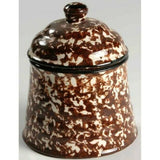 Stangl Town & Country Brown Spongeware Sugar Bowl With Lid
