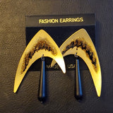 Boutique Gold Tone Black Shell Fashion Earrings