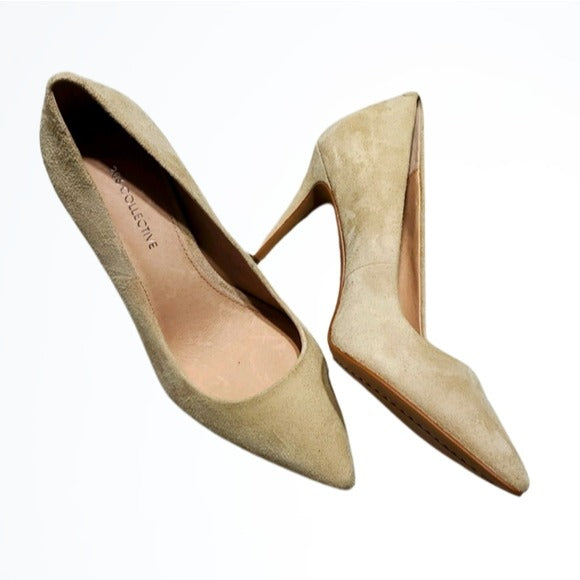 206 Collective Cream Tan Leather Pumps Size 5B