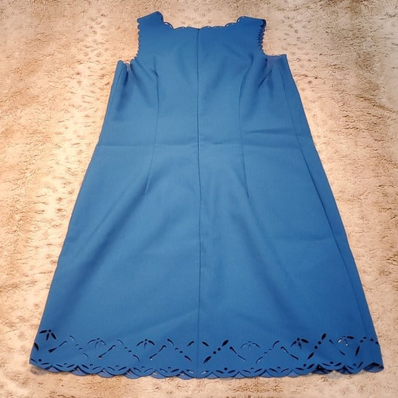 J.Crew Factory Blue Sheath Dress With Laser Cutout Size 0