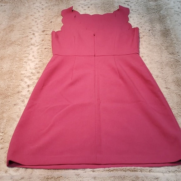 LOFT Petites Fushia Pink Laser Cut Strap Dress Size 6P