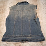 Dolled Up Studded and Distressed Jean Vest Size S