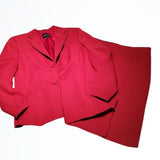 Fabrizio Gianni 2 Piece Red Blazer Skirt Outfit Size 8