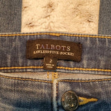 Talbots Five Pocket Denim Skinny Embellished Crops Size 2