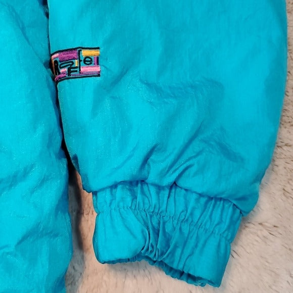 Roffe Vintage Aqua Blue Quality Puffer Ski Jacket Size 10