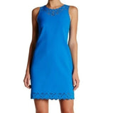 J.Crew Factory Blue Sheath Dress With Laser Cutout Size 0