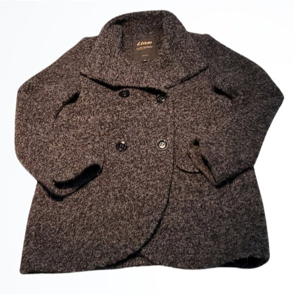Etam Paris Wool Blend Double Breasted Pea Coat Size M