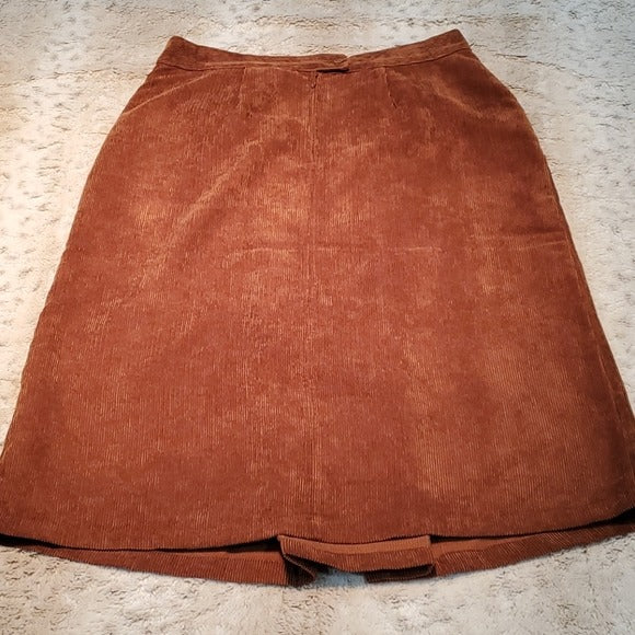 NWT Christopher & Banks Pleated Corduroy Midi Skirt