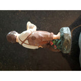 CAFFCO Brunette Boy Figurine Brown Overalls w Dog