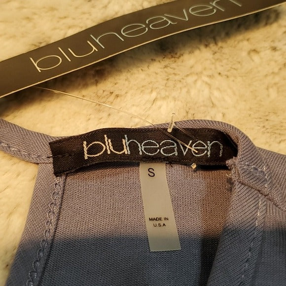 NWT Blu Heaven Light Blue VNeck Open Back Tunic Size S
