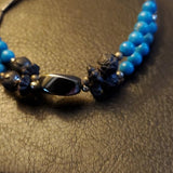 Boutique Blue and Black Beaded Bracelet