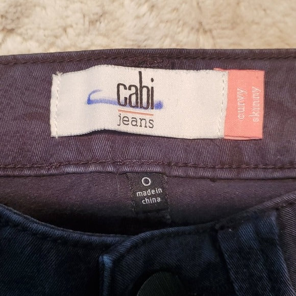 Cabi Mid Rise Blue Curvy Skinny Jeans Size 0
