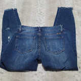KanCan Skinny Button Fly Frayed Hem Blue Jeans Size 25