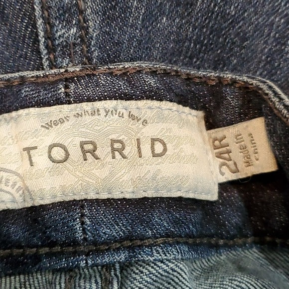 Torrid Dark Wash Mid Rise Tapered Blue Jeans Size 24