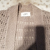 Ann Taylor Loft Long Gray Knit Cardigan Size S