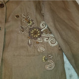 Coldwater Creek Dark Tan Embroidered Blazer Size L