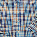 Bugatchi Blue White Geometric Shaped Fit Shirt Size XL