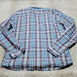 Bugatchi Blue White Geometric Shaped Fit Shirt Size XL