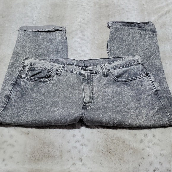 Levi Strauss Grey and White Splatter Cropped Relaxed Cut Jeans 38 Waist