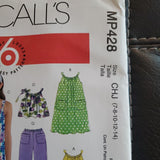 McCall's Sewing Pattern MP428 Size 7 - 14 Children's Outfits Item Number 55572