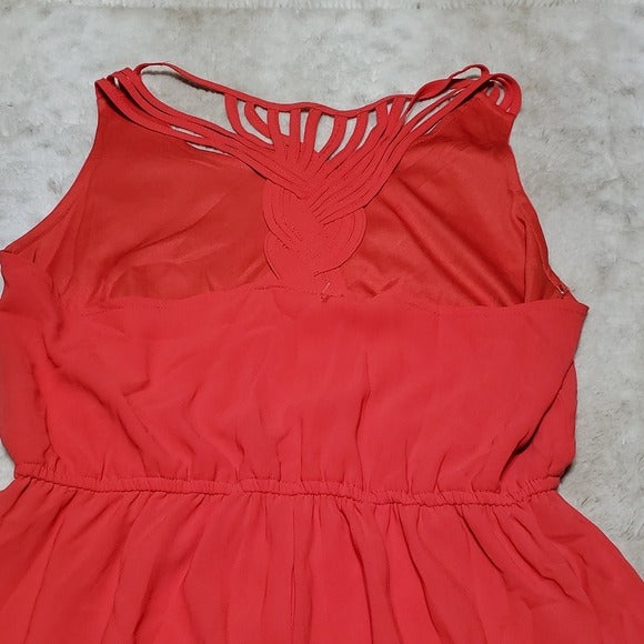 Love Tree Red Pink Back Detailed waist Accentuated Dress Size S