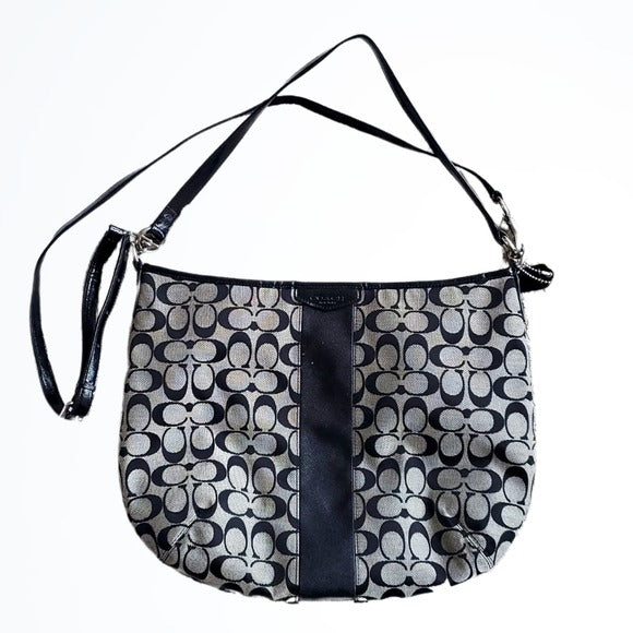 Coach Signature Handbag F29941 Monogram Hand and Shoulder Bag Grey Bla –  Stylized Thrift Boutique