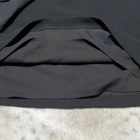 French Connection Black Faux Wrap Above Knee Skirt Size 12