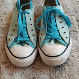 Converse All Star Sea Foam Green and White Tied Rubber Toe Fashion Sneakers Sz 7