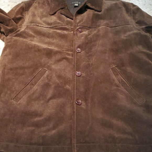 J.Crew Heavy Suede Leather w Wool Lining Jacket Size L