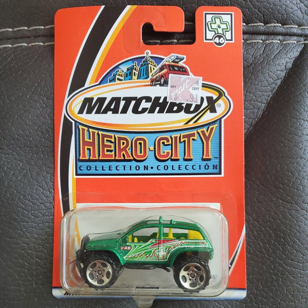Matchbox Hero City #46 Beach 4x4 Metallic Green New On Card 97682-0718