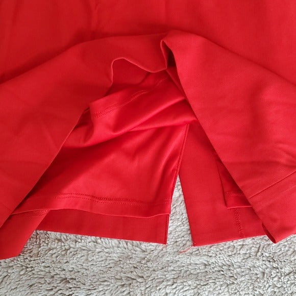 Calvin Klein Very Red Sleeveless Sheath Dress w Tummy Cinching Ruching Size 8