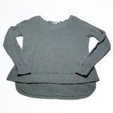 Madewell Grey Tinted Green Slouchy Wide Neck Sweater Scooped Bottom Size S