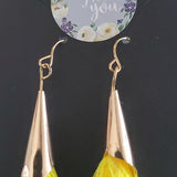 Boutique Vintage Gold and Neon Yellow Dangle Earrings