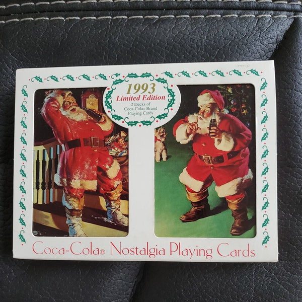 Vintage Christmas Coca Cola Santa Claus Collectible Tin Playing Cards 1993