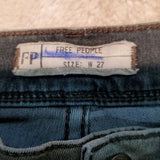 Free People Olive Dirty Wash Skinny Ankle Jeans Size 27