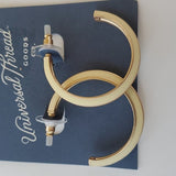 Universal Thread Light Yellow and Gold Larger Hoop Earrings