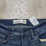 Abercrombie & Fitch Super Skinny Distressed Raw Hem Blue Jeans Size 0R