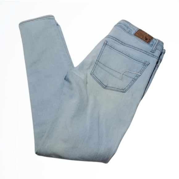 American Eagle Light Wash Super Stretch Blue Jegging Jeans Size 0