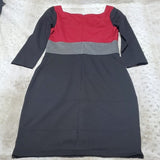 White House Black Market Color Block Bodycon 3/4 Sleeve Dress Business Size 6