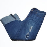 Liverpool Jean Company Distressed Cuffed The Capri Blue Jeans Size 4