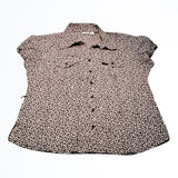 Cato Short Sleeve Animal Print Button Down Shirt Size XL