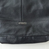 Coach Vermillion Black Pebbled Leather Zipup Tote Satchel Bag Purse Dual Straps