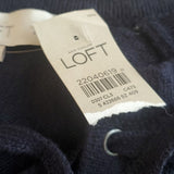 Ann Taylor LOFT Petites Navy Tied VNeck Long Sleeve Lighter Sweater Size XSP NWT