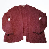 Urban Outfitters Burgundy Red Ecote Elena Fluffy Comfy Open Cardigan Size Small