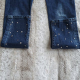 Phillipp Plein Medium Wash Studded Detailing Straight Leg Blue Jeans Size 33x30