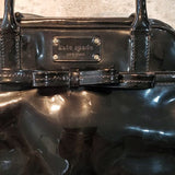 Kate Spade Black Patent Leather Hand Bag With Bow