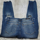 Miss Me Mid Rise Distressed Ankle Skinny Blue Jean Size 25
