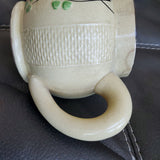 Vintage Japanese Beige Clover and Lattice Creamer Pot Bowl Pitcher 5 x 6 Inches