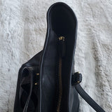 Coach City Saffiano Medium Sized Black Leather Tote Shoulder Bag Purse