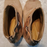 Lucky Brand 'Harum' Crisscross Strap Beige and Orange Sandal Size 7.5